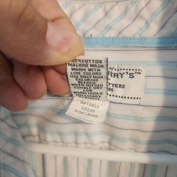 Men's Steve & Barry's Sky Blue and White Striped Shirt, Size XXL - Picture 3 of 4
